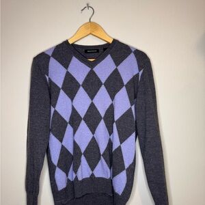 Brandini 100% Merino Wool Argyle Sweater Made in Italy Size M